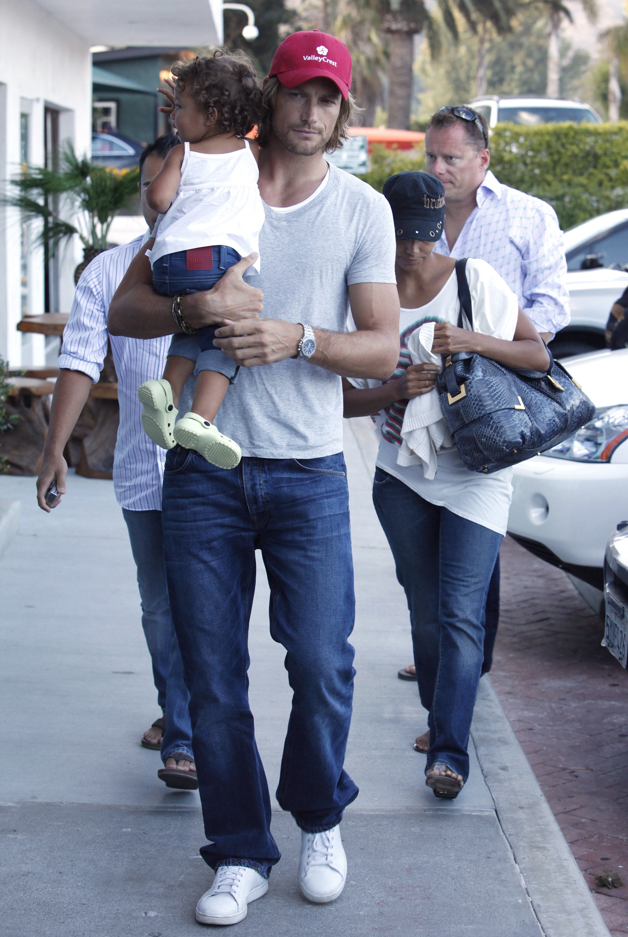 Halle Berry and Gabriel Aubry step out with daughter Nahla in Malibu on August 23, 2009 in Los Angeles, California