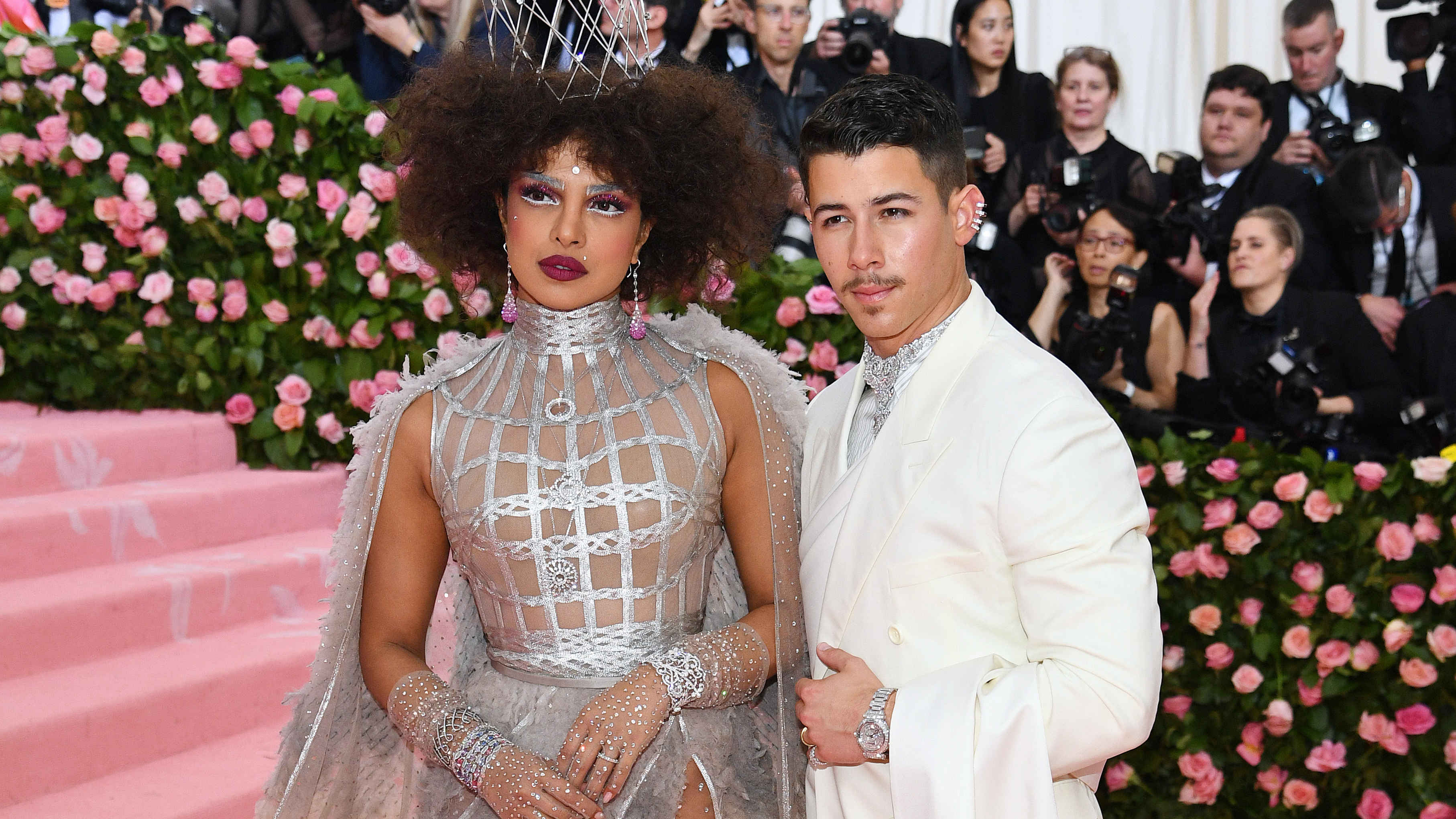 NEW YORK, NEW YORK - MAY 06: Priyanka Chopra and Nick Jonas and attend The 2019 Met Gala Celebrating Camp: Notes on Fashion at Metropolitan Museum of Art on May 06, 2019 in New York City. (Photo by Dimitrios Kambouris/Getty Images for The Met Museum/Vogue)