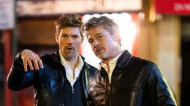 Brad Pitt Twins With Body Double On 'Wolves' Set In NYC
