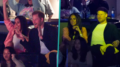 Meghan Markle & Prince Harry Share Tender Moments Together at Lakers Game