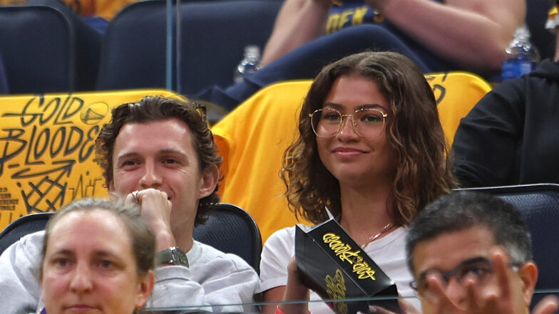 Zendaya & Tom Holland Have Cute Date Night At Lakers & Warriors NBA Playoff Game