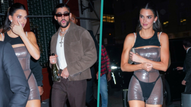Kendall Jenner Wears Thong Over Bodysuit For 2023 Met Gala After Party With Bad Bunny