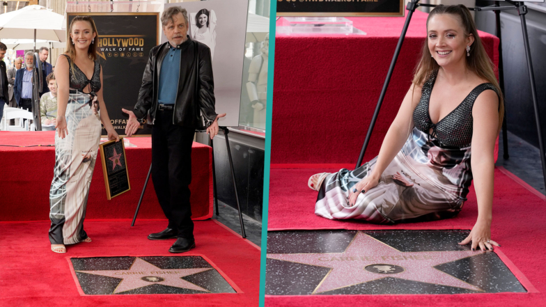 Billie Lourd Honors Mom Carrie Fisher In Princess Leia Dress At Hollywood Walk Of Fame Ceremony