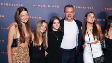 Matt Damon Makes Rare Red Carpet Appearance With His Daughters For 'Oppenheimer' Premiere