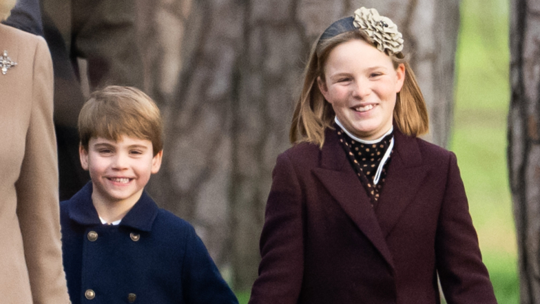 Prince Louis Smiles and Hold Hands With Cousin Mia Tindall at Royal Family Annual Christmas Church Walk