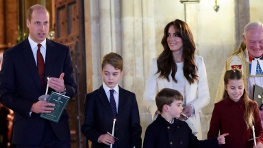 Kate Middleton, Prince William & Three Kids Step Out For Carol Service At Westminster Abbey