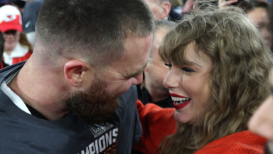 Taylor Swift & Travis Kelce Pack On PDA After Kansas City Chiefs Advance To 2024 Super Bowl