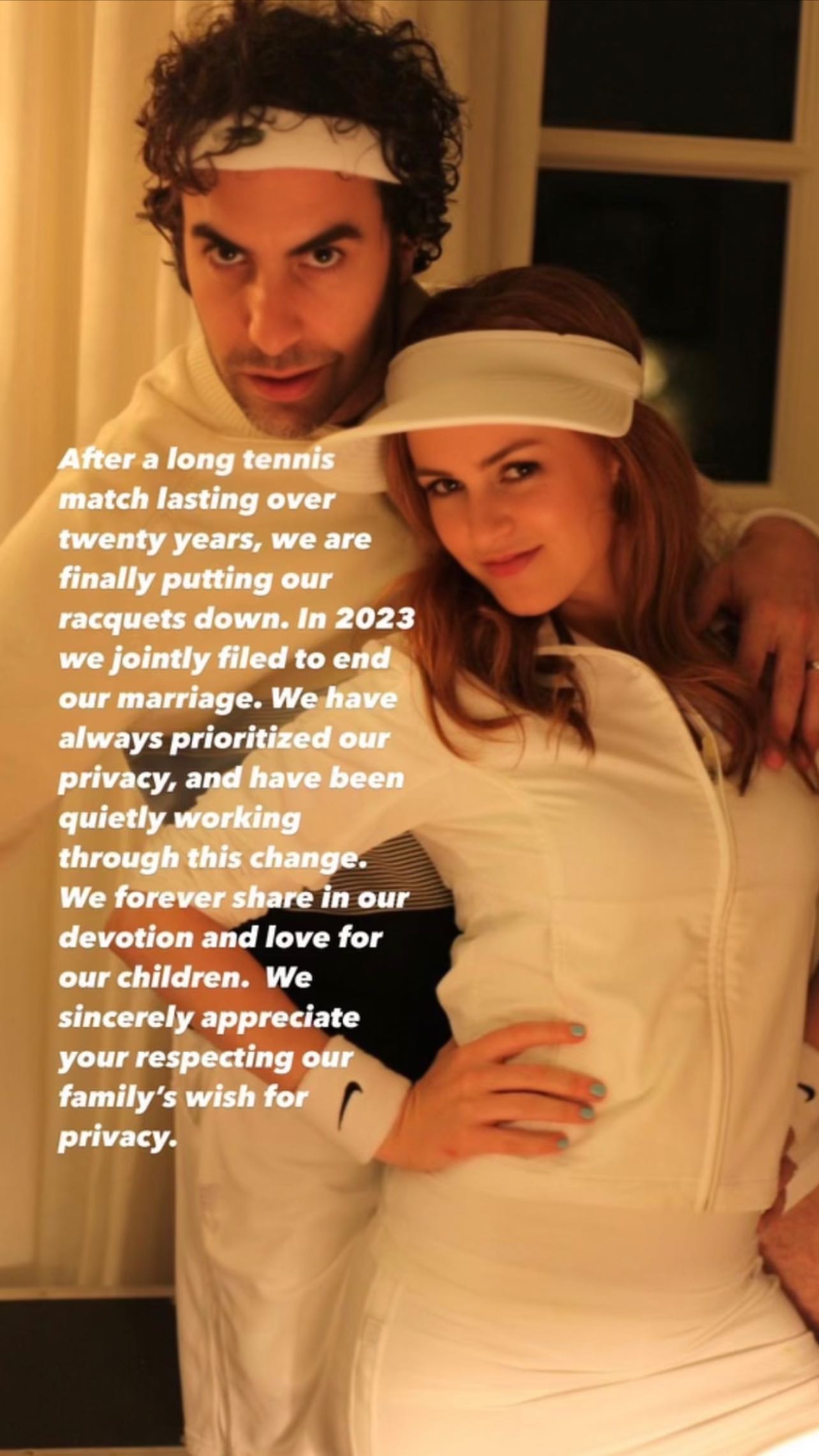 Sacha Baron Cohen and Isla Fisher announce their divorce on April 5, 2024