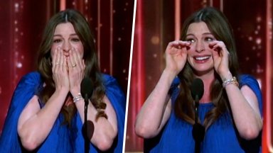 Anne Hathaway Tears Up Onstage In Sweet D23 Moment As Husband Adam Shulman & Their Sons Cheer Her On