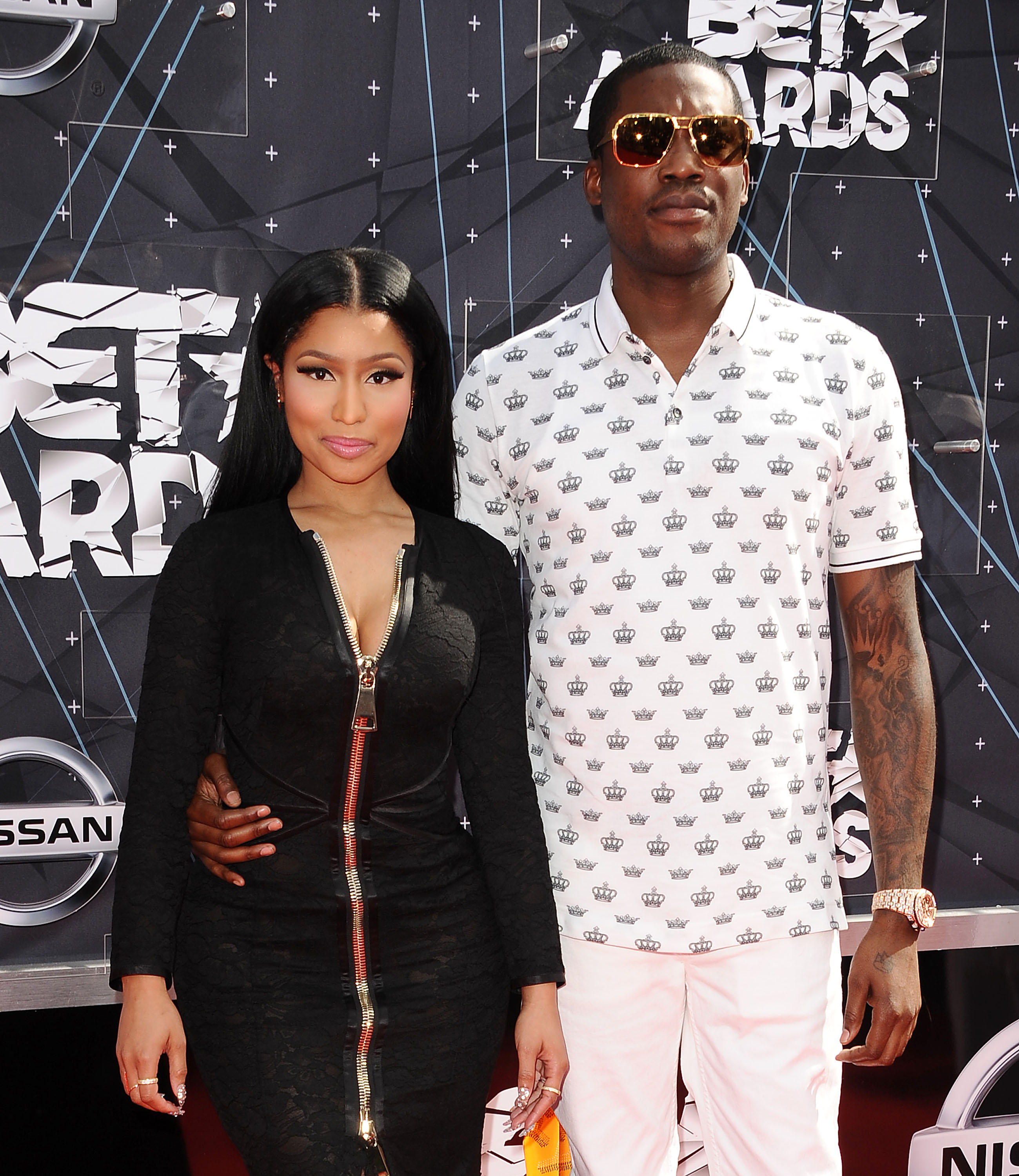 Nicki Minaj and Meek Mill attend the 2015 BET Awards at the Microsoft Theater on June 28, 2015 in Los Angeles